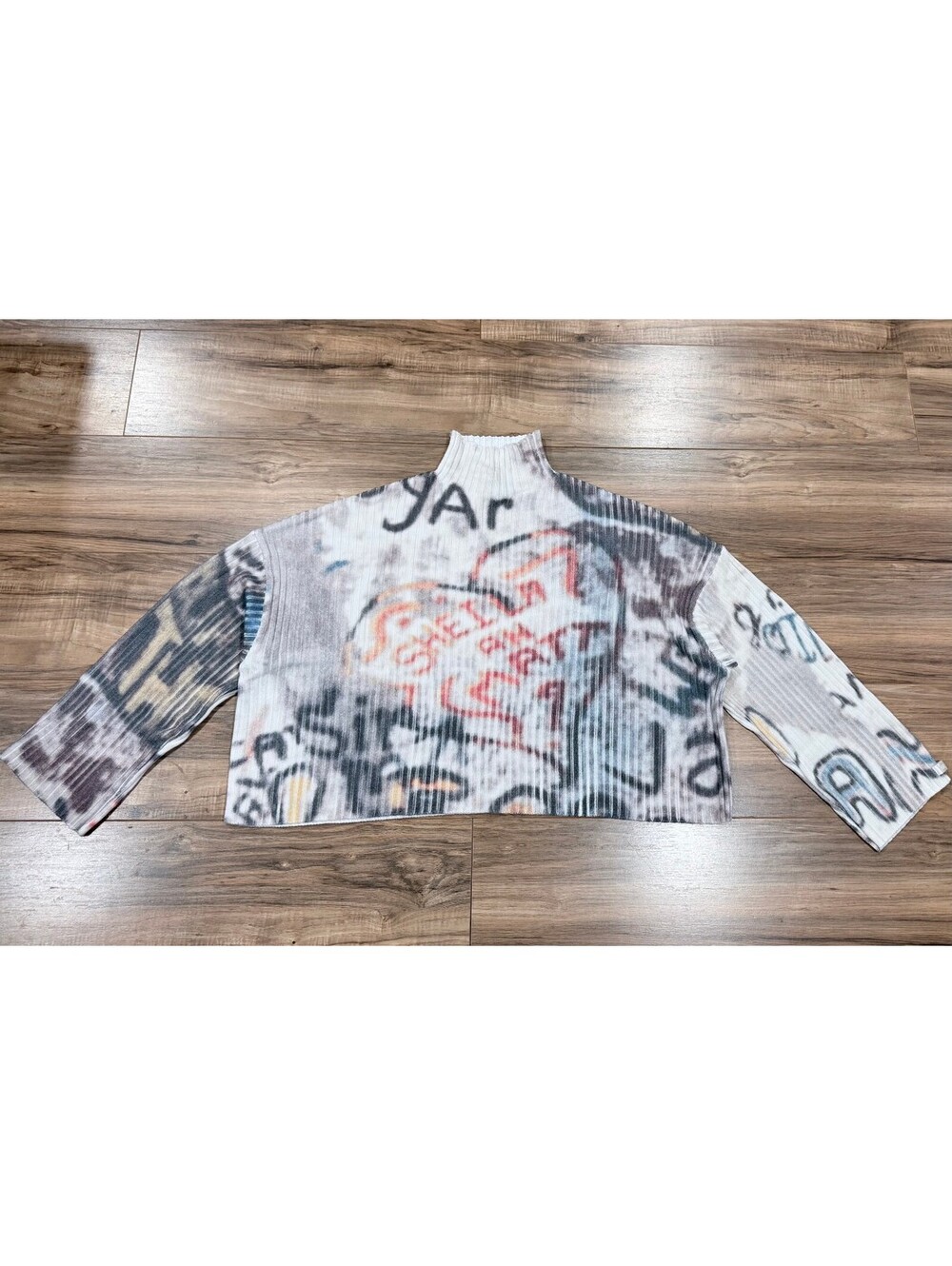 Jordan Women's All-Over Graffiti Print Slightly Cropped Sweater NIB/NWT